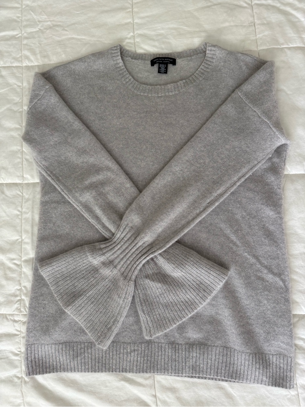 Saks Fifth Avenue Light Gray Crewneck Sweater